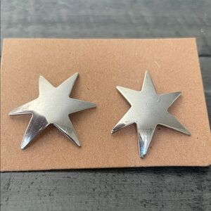 Silver tone Star Earrings